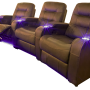 The "Austin" Curved Triple Brown Reclined